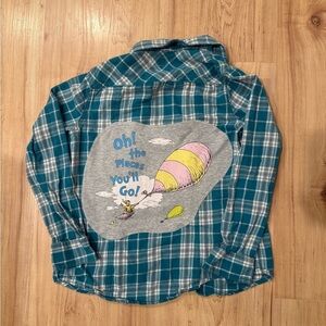 Dr Seuss Upcycled flannel size S